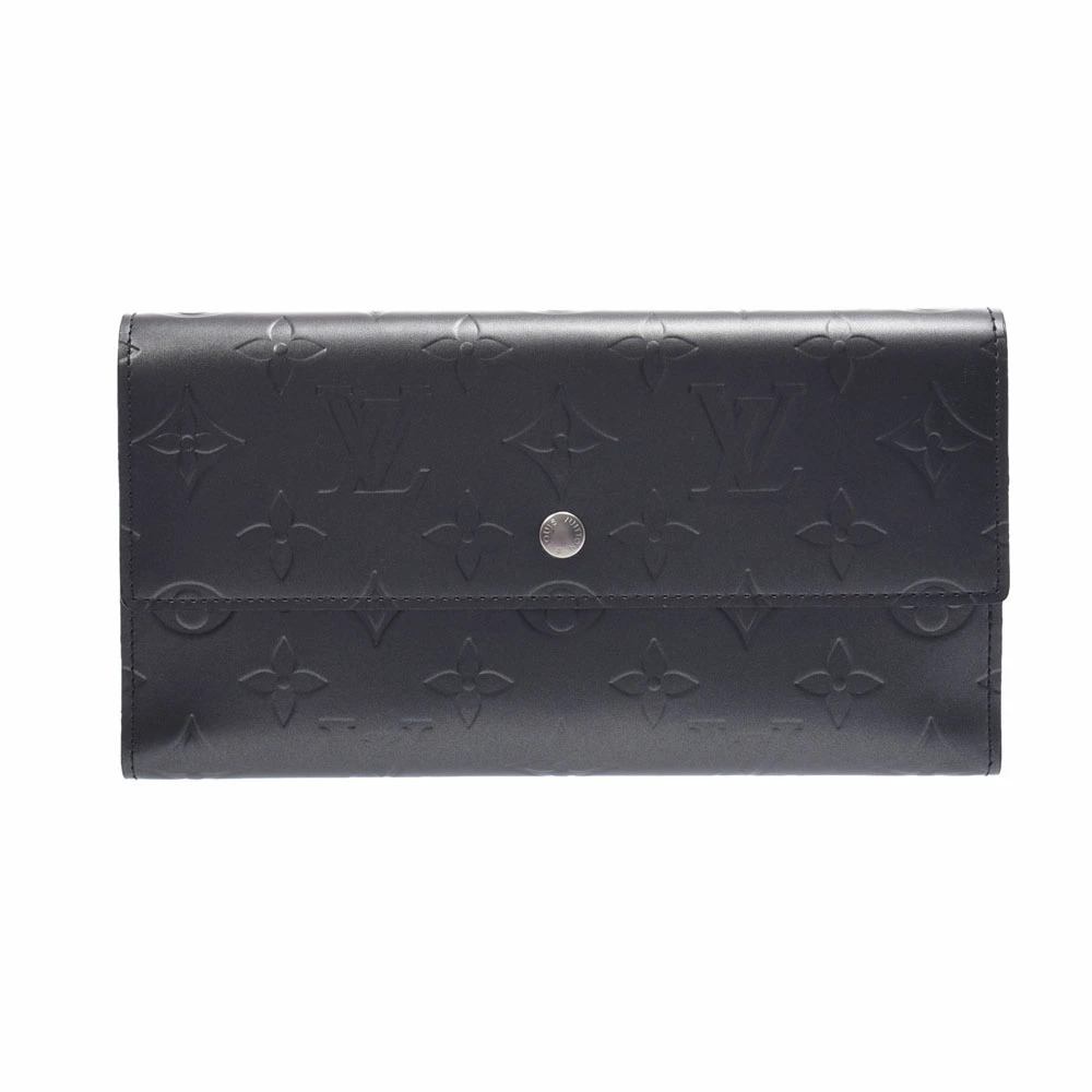LOUIS VUITTON Monogram Matte Portefeuille Tresor International Noir Black